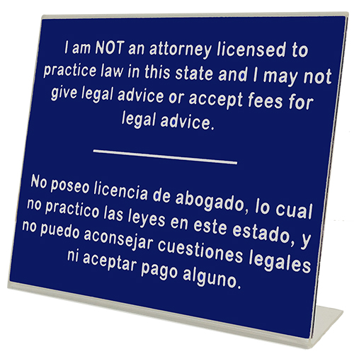 I Am Not a Lawyer North Dakota Notary Desk Sign